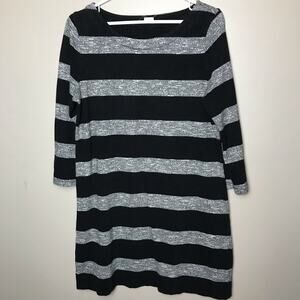 J. Crew Striped Black Grey Dress